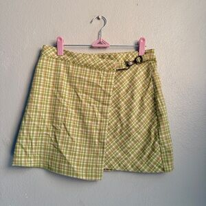 Urban Outfitters Checkered Mini Skirt - Green and White